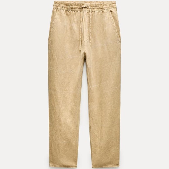 Zara Fluid Wash Linen Pants SIZE LARGE - Picture 1 of 7
